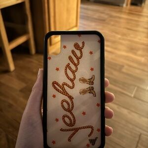 Wildflowers Iphone Case "Yeehaw" White with Orange Rope Script